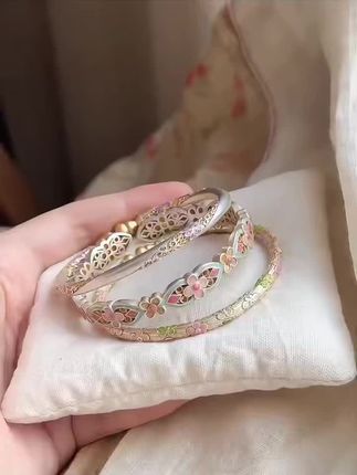 送老婆这款珐琅手镯,她感动哭了!#银饰#饰品控