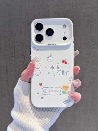 未来可期兔兔樱桃笑脸磨砂彩银#手机壳 #3c好物推荐 #手机壳推荐