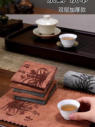 国风雅韵茶巾,吸水性强,不起球不掉毛#茶巾#茶生活#抹布#召唤茶友#喝茶