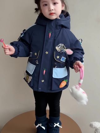 女童冬装加绒外套送运费险