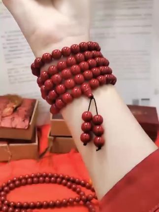 男女情侣款108念珠手串 中国红,吉祥色,送礼收藏两相宜。