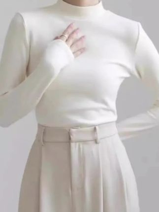 美爆了半高领打底衫女内搭保暖秋冬新款气质修身显瘦长袖百搭上衣