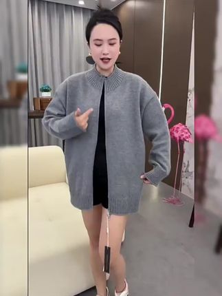 男士时尚的罗蒙针织开衫慵懒风毛衣外套,尽显时尚气质