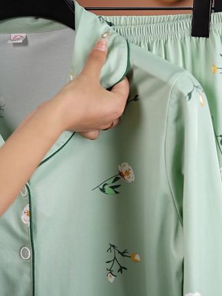 穿上这款女士长袖睡衣套装,老公都夸我眼光好!