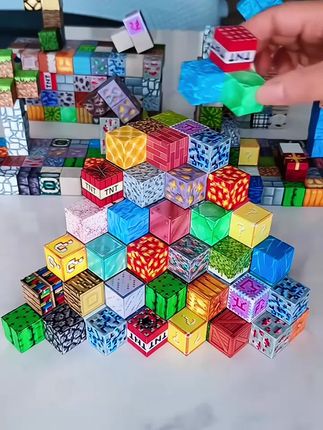 MC我的世界磁力方块玩具拼装磁吸积木拼搭创意百变立体超大颗粒