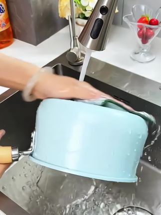 这个双面两用的洗碗布也太好用啦!一面银丝一面棉纱,吸油去污超给力#银丝抹布 #厨房好物 #刷锅神器