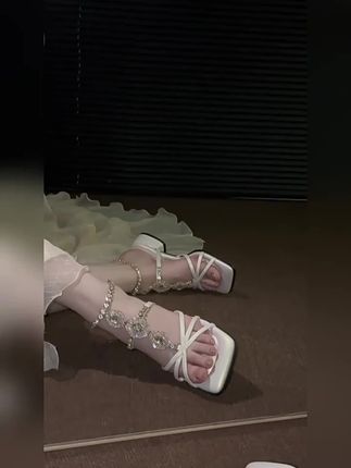 【明星同款】不累脚~波西米亚风水钻凉鞋女2025新款高级气质