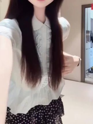 碎花系带荷叶边松紧高腰半身裙女2025夏季新款韩版显瘦a字短裙子