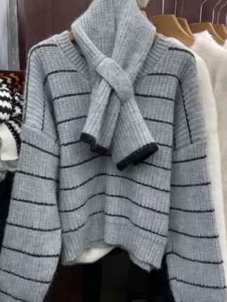 真心舒服!巨推荐!秋季氛围感温柔V领柔软针织衫女宽松慵懒风毛衣