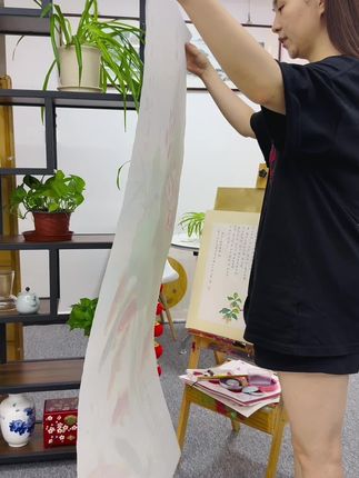 家中挂上这幅画 年年有余 富贵吉祥 和气满堂#荷花 #九鱼图 #手绘 #国画 #花鸟画