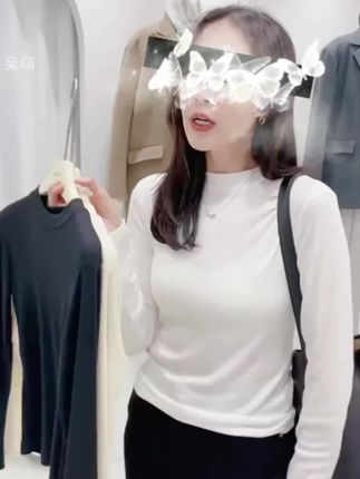 早秋季纯色小立领打底衫半高领螺纹弹力棉百搭显瘦上衣长袖女t恤