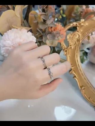 树与太阳情侣戒指轻奢小众设计对戒复古简约个性指环