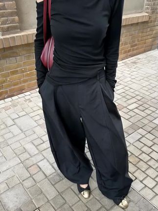非常难遇的版型!白色阔腿裤女秋季韩系慵懒松弛宽松直筒休闲裤子