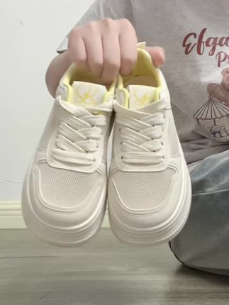拉夏贝尔百搭小众鞋子夏季透气增高厚底休闲板鞋薄款时尚运动鞋
