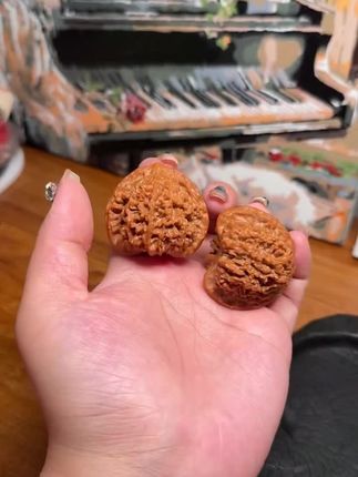 收藏级至尊宝火苗精品文玩核桃手把件狮子头男士把玩手盘桃核古玩