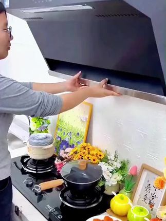 油烟机油盒难清理?赶紧垫上这个升级款#吸油棉,一条能用一个月,干净卫生#厨房好物#生活好帮手 #吸油纸#油烟机清洗