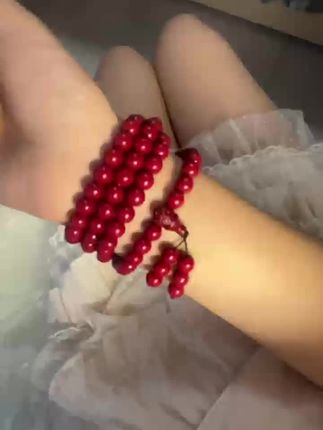 男女情侣款108念珠手串 中国红,吉祥色,送礼收藏两相宜。