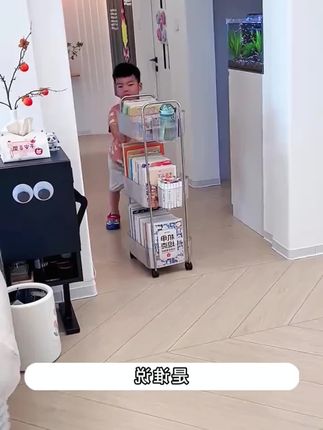 亚克力桌边书架大间距书桌置物架多层书本收纳架可移动家用小推车