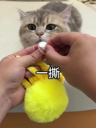 加长款优质弹簧兔毛球猫玩具耐用自嗨互动宠物玩具球