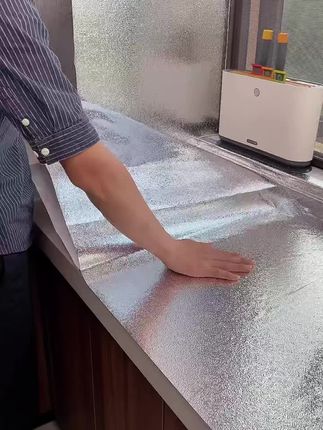 厨房防油贴纸铝箔纸锡纸加厚灶台耐高温防水墙贴橱柜自粘墙纸