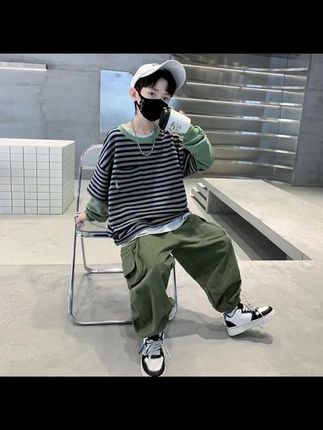 儿童装男童秋装套装25新款秋季大童男孩运动卫衣酷帅气潮