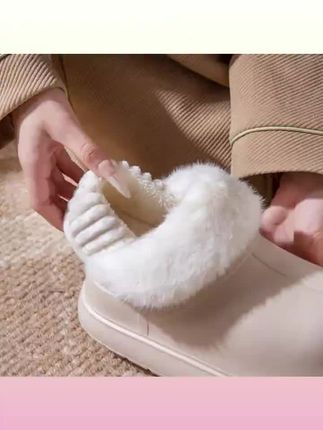 厚底防水百搭又暖和的棉拖~穿上就不想脱下来了 #保暖 #棉拖 #毛茸茸 #你鞋真好看
