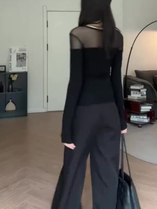 这款网纱拼接上衣太美了,高品质