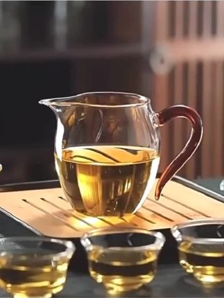 加厚耐热玻璃公道杯日式高档分茶器过滤茶漏公杯套装茶海茶具配件