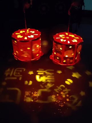 中秋节儿童投影灯笼#手工diy #走马灯 #投影灯笼 #儿童灯笼 #中秋节手工灯笼
