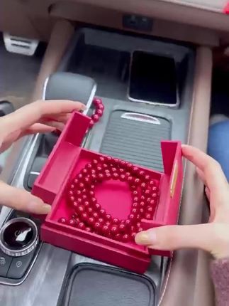 含辰砂工艺品【赠国检证书】天然高含量朱砂帝王砂108颗朱砂手串