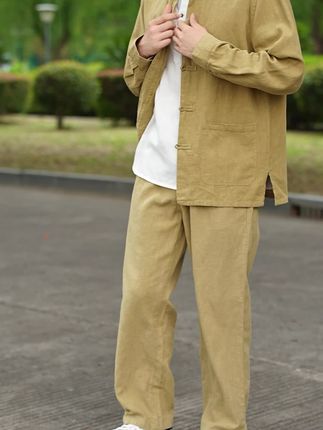 早秋新款中国风唐装夹克套装两件套,商务老板都在穿,男人味十足!