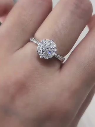 梵华蔻1克拉莫桑石戒指女款轻奢高级感七夕情人节礼物送女朋友