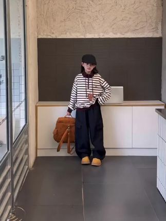 女童秋装条纹卫衣