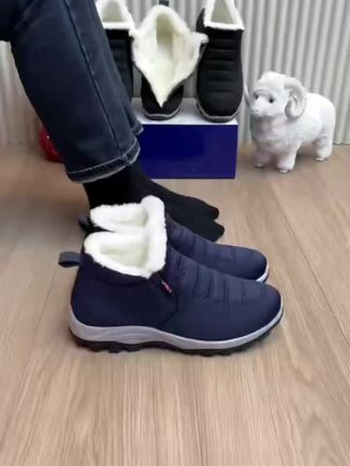 【反季清货】冬季加绒加厚棉鞋男女同款防滑保暖中老年一脚蹬软底妈妈棉鞋