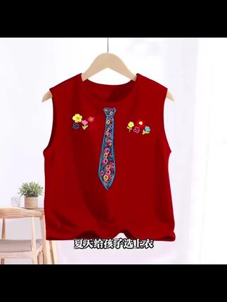 夏款2025新款儿童纯棉无袖t恤男女孩运动坎肩外穿薄款中大童背心