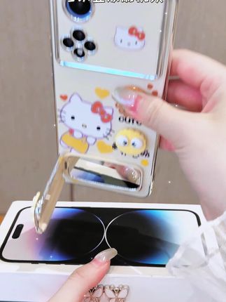 【苹果/华为/oppo/vivo/小米】适用曲奇猫咪大视窗手机壳女卡通防摔