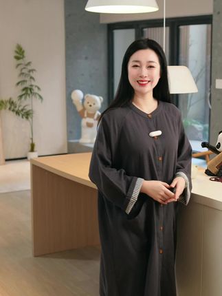宜色家纯棉睡衣女款爆款2025新款秋冬款加肥宽松长袖可外穿家居服女