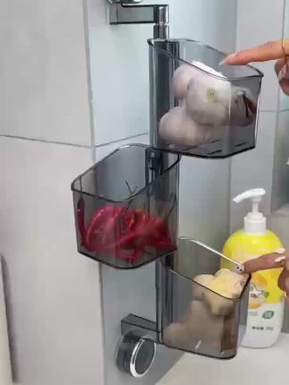 浴室厨房怎么能少了这款置物架,轻松吸附,让你的厨房更加整洁!