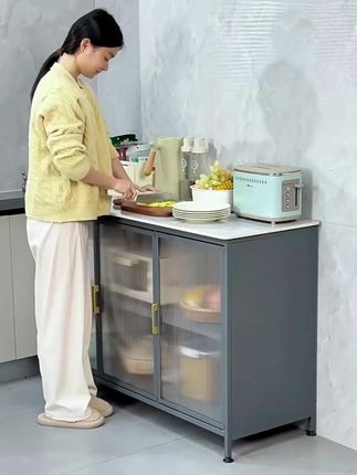 厨房置物架落地多层多功能一体收纳切菜中岛工作台桌子餐边柜