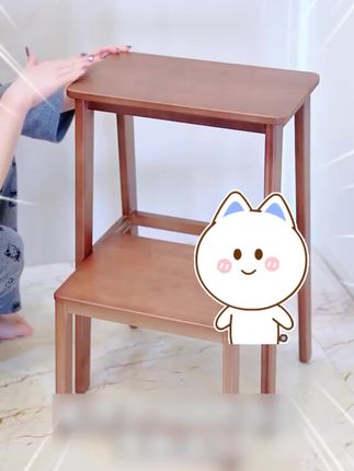 多功能稳步梯凳登高二步梯子厨房两用高凳吧台凳客厅置物架全实木实木脚踏凳多功能梯凳家用椅子登高楼梯凳子两步爬高凳