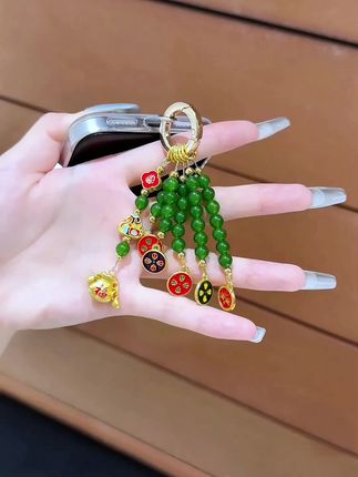 凝碧流光手机链 | 腕间一抹清透绿意 #国风古韵 #夏季穿搭 #饰品分享
