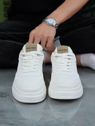 男士百搭厚底小白鞋,木林森板鞋增高设计更舒适