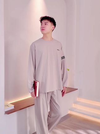 【爆款】男士纯棉休闲睡衣,简约大气,老公穿上不想脱!
