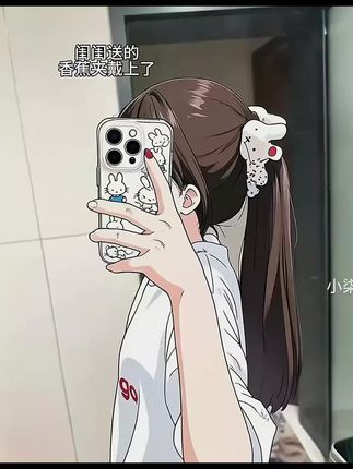 时尚可爱波点大号米菲兔巨显发量多香蕉夹后脑勺盘发百搭少女发饰