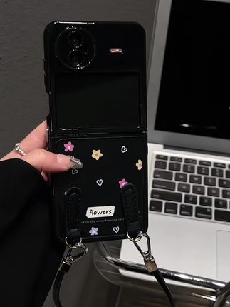 ins风多巴胺小花奶油感折叠防摔壳#vivoxflip#折叠手机壳#vivo手机壳