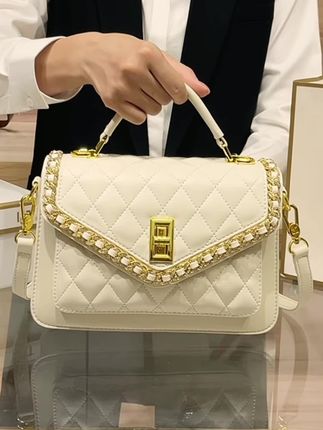 香港爆款高级感小香风菱格包包女2025新款通勤时尚百搭斜挎小方包