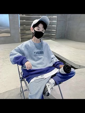 儿童装男童秋装套装25新款男孩秋季大童运动卫衣酷帅气潮