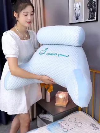 冰豆豆床头软包靠背垫,独立内胆,外套可拆卸,方便清洗,豆豆面料清凉冰丝,填充饱满,更具支撑力#靠枕#腰靠垫