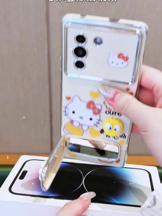 【苹果/华为/oppo/vivo/小米】适用曲奇猫咪大视窗手机壳女卡通防摔