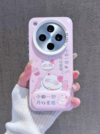 粉粉小脚一翘开心重要奶茶猫猫镜面支架磨砂彩银#手机壳 #oppo手机壳 #oppofindx系列